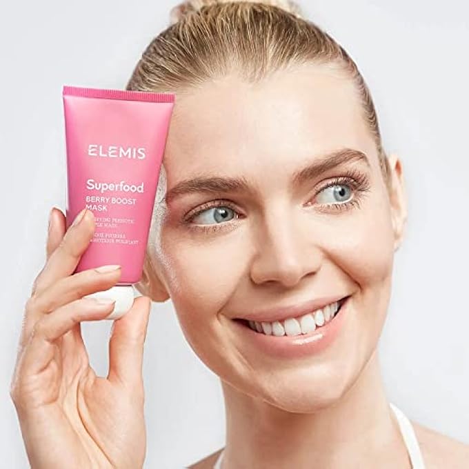 Elemis قناع سوبر فود بيري بوست، قناع وجه ماتي بروبيوتيك، قناع وجه مستوحى من السموذي لتنقية عميقة، يساعد على امتصاص الزيت الزائد لكشف بشرة متوازنة، 75 مل - Image 2